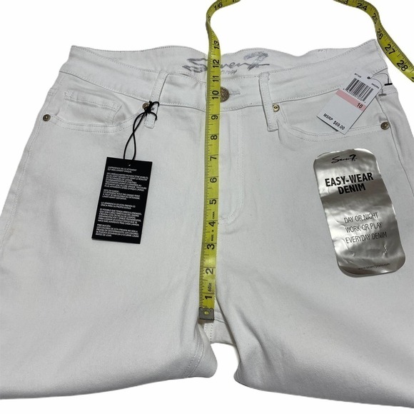 WHITE Seven 7 Slim Straight Rolled Cuff Jeans - Picture 5 of 12